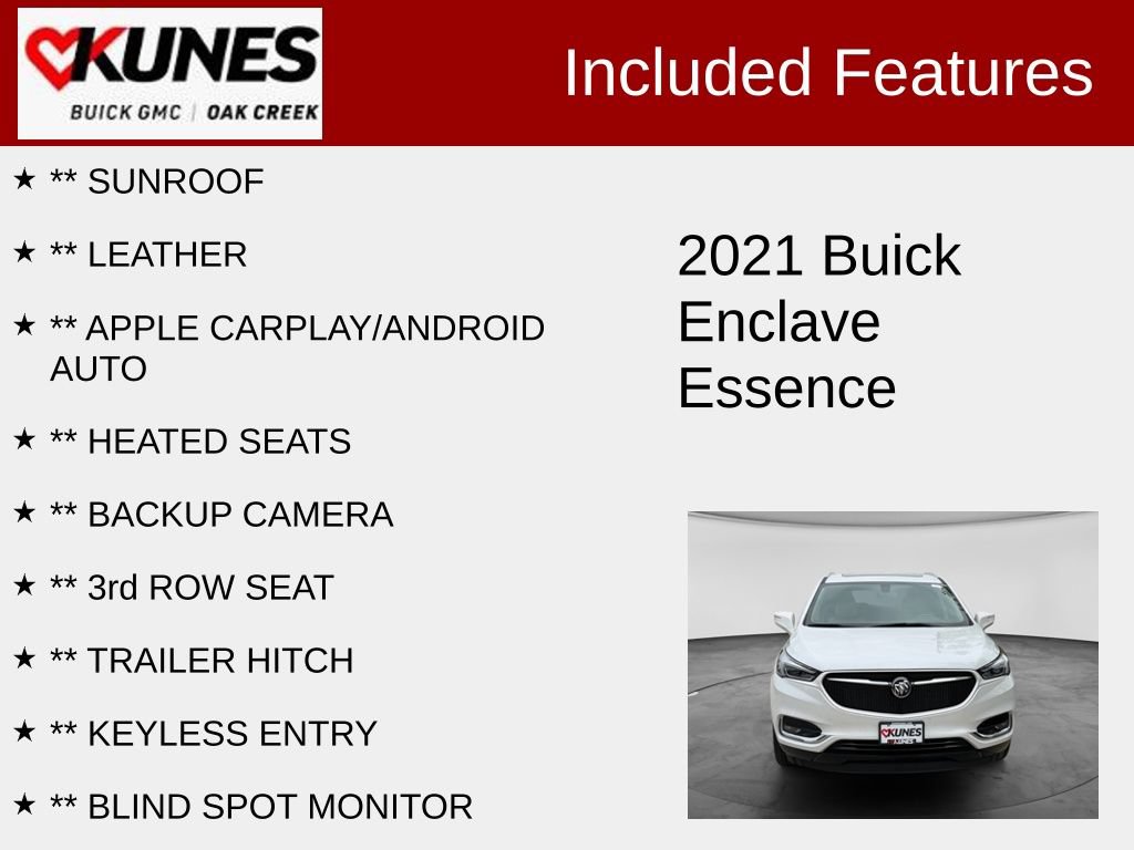 Used 2021 Buick Enclave Essence w/ Sport Touring Edition AWD/4WD image 2