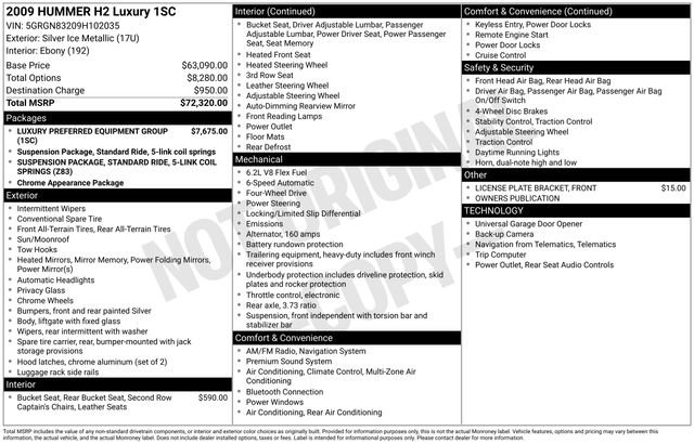 Used 2009 HUMMER H2 Luxury