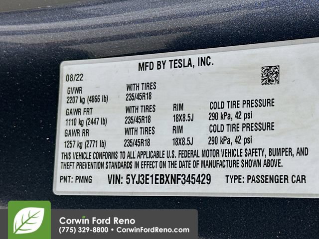 Used 2022 Tesla Model 3 Long Range AWD/4WD image 33