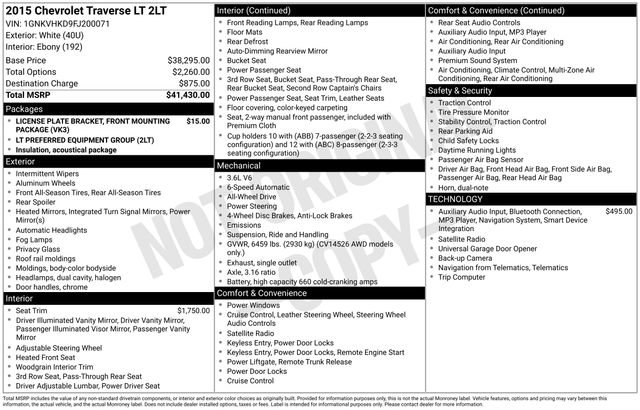 Used 2015 Chevrolet Traverse LT image 2