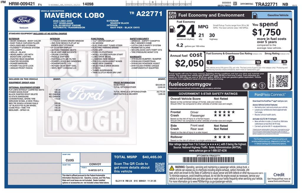 New 2026 Ford Maverick Lobo AWD/4WD image 39