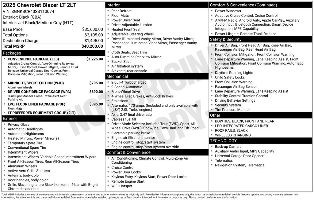 Used 2025 Chevrolet Blazer LT w/ Convenience Package FWD image 6