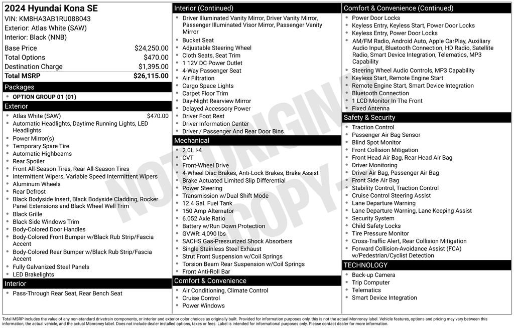 Certified 2024 Hyundai Kona SE image 52