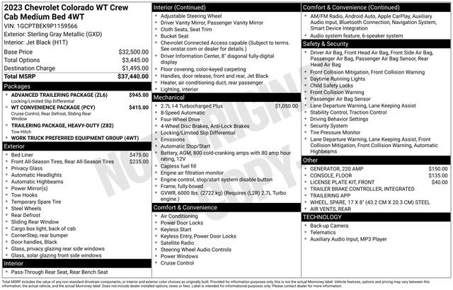 Used 2023 Chevrolet Colorado W/T w/ Advanced Trailering Package image 15