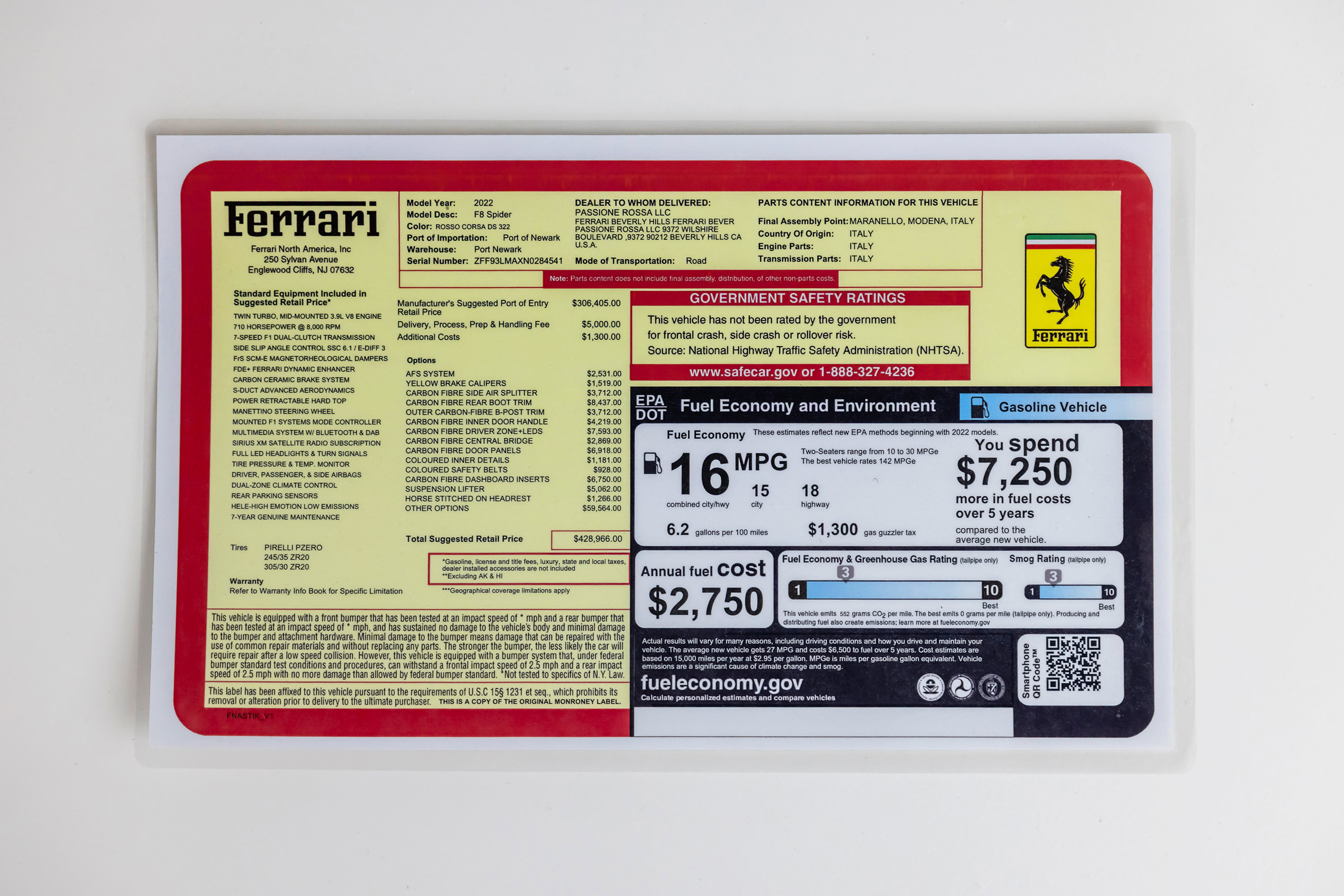 Certified 2022 Ferrari F8 Tributo RWD image 65