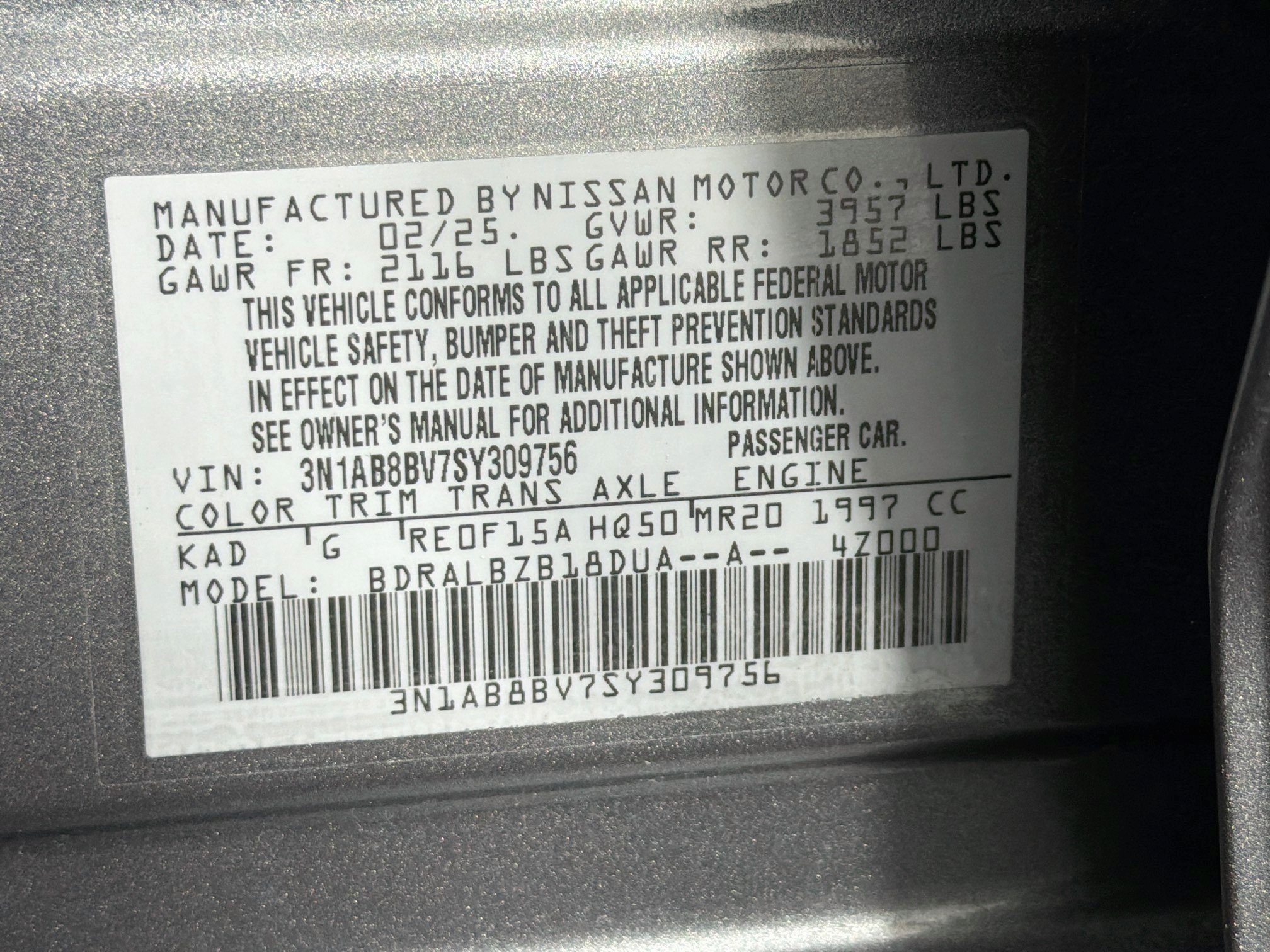 Used 2025 Nissan Sentra S FWD image 12