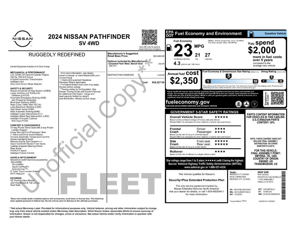 Used 2024 Nissan Pathfinder SV AWD/4WD image 4