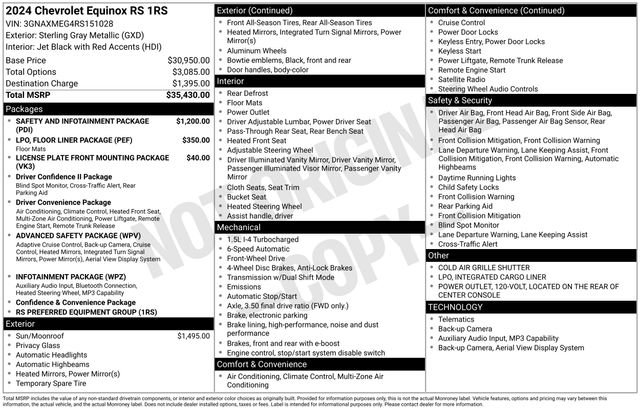 Certified 2024 Chevrolet Equinox RS image 60