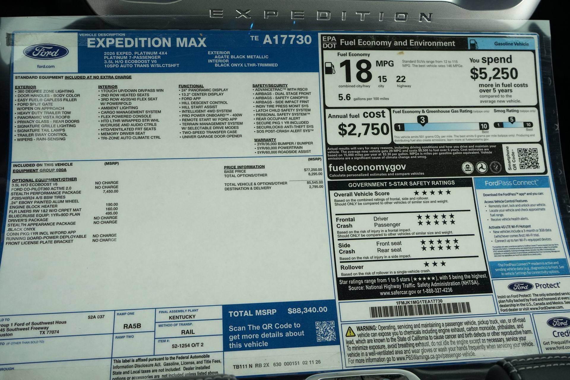 Used 2026 Ford Expedition Max Platinum w/ Stealth Performance Package AWD/4WD image 37