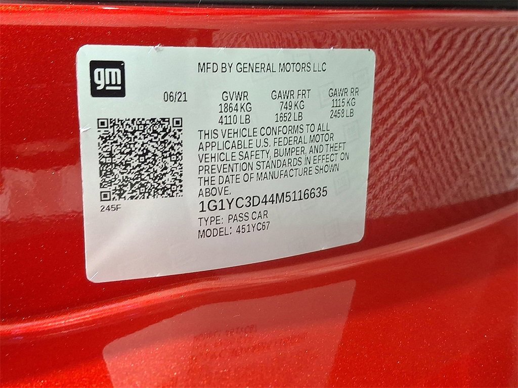 Used 2021 Chevrolet Corvette Stingray Premium Conv w/ Battery Protection Package image 30