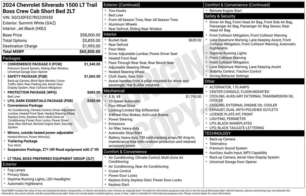 Used 2024 Chevrolet Silverado 1500 LT Trail Boss w/ Convenience Package II image 6