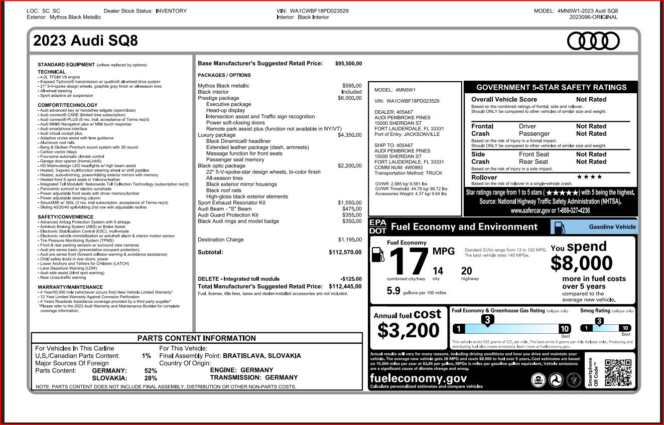 Used 2023 Audi SQ8 Prestige image 12