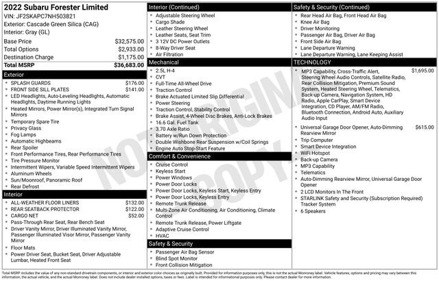 Used 2022 Subaru Forester Limited AWD/4WD image 39