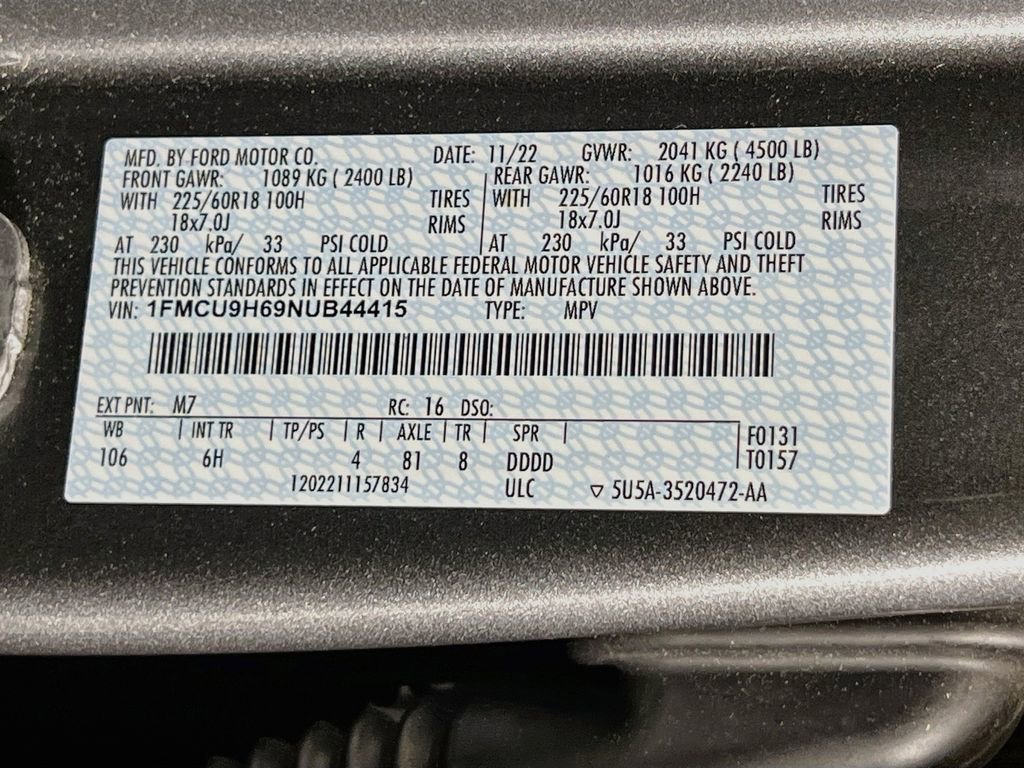 Used 2022 Ford Escape SEL AWD/4WD image 36