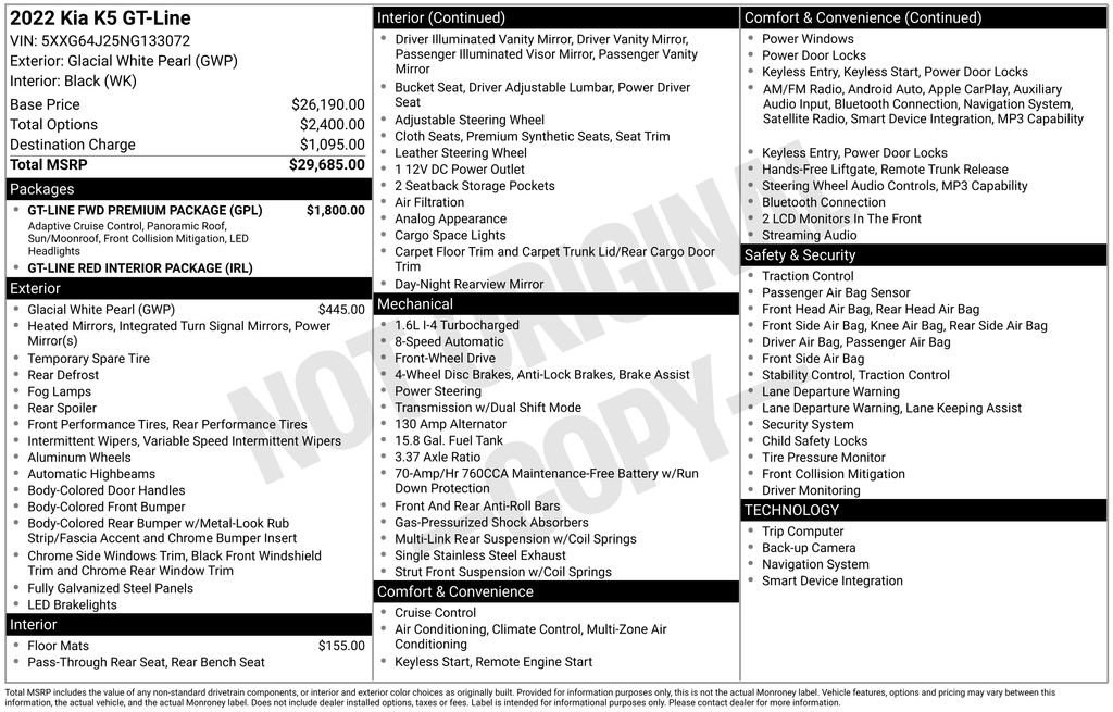 Used 2022 Kia K5 GT-Line w/ GT-Line FWD Premium Package image 4