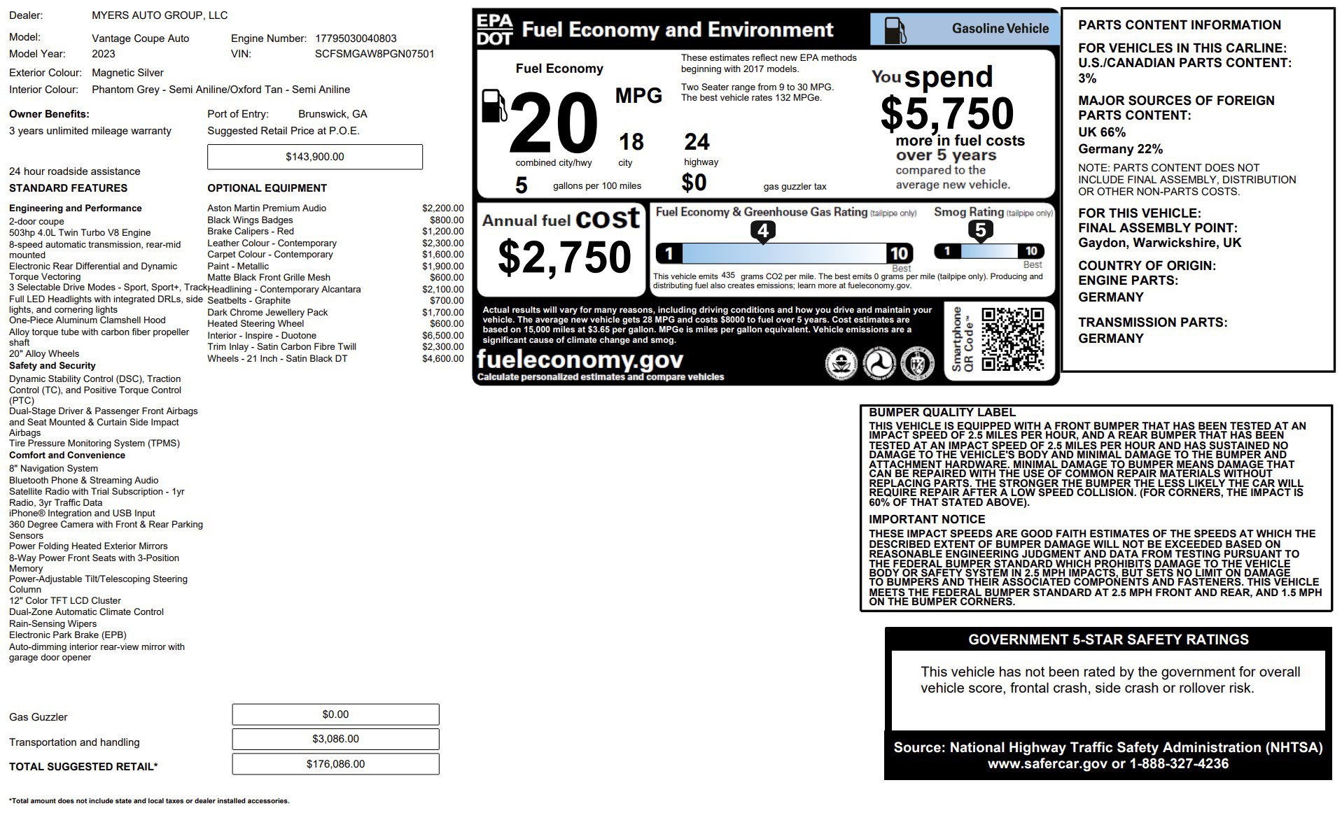 Used 2023 Aston Martin V8 Vantage Coupe image 25