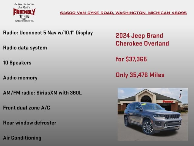 Certified 2024 Jeep Grand Cherokee Overland w/ Luxury Tech Group IV AWD/4WD image 15