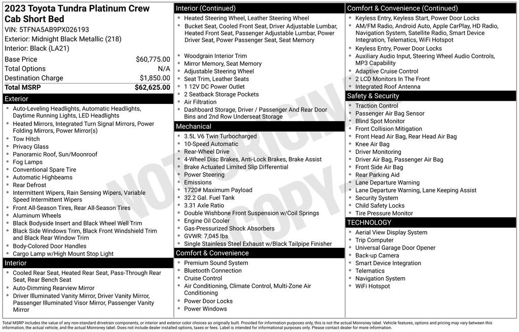 Used 2023 Toyota Tundra Platinum RWD image 36