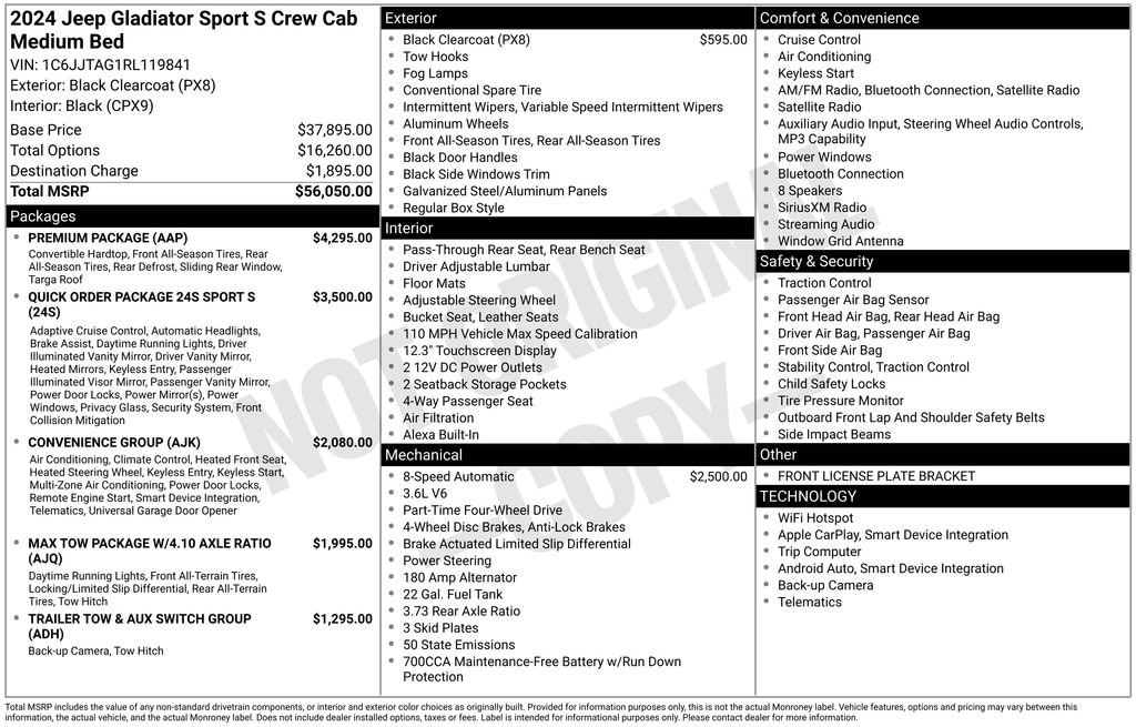 Certified 2024 Jeep Gladiator Sport w/ Premium Package image 7