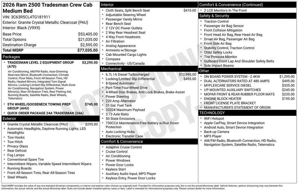 New 2026 RAM 2500 Tradesman image 4