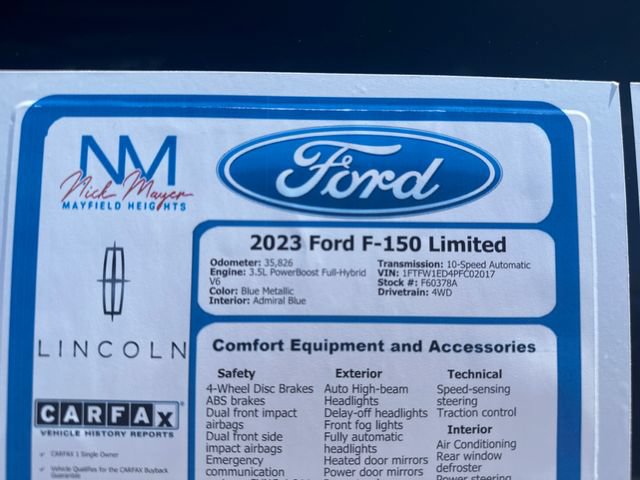 Certified 2023 Ford F150 Limited AWD/4WD image 41