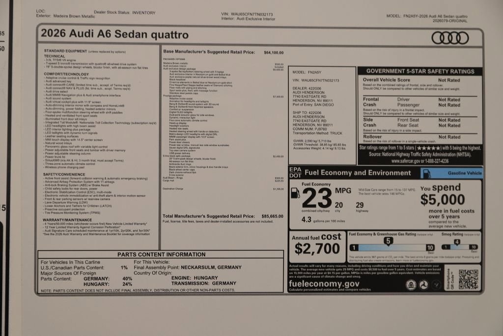 New 2026 Audi A6 Prestige AWD/4WD image 32