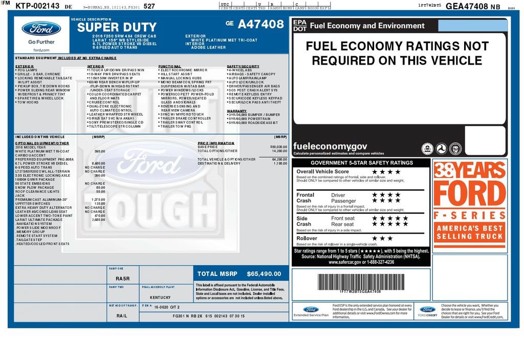 Used 2016 Ford F250 Lariat w/ Lariat Ultimate Package AWD/4WD image 5