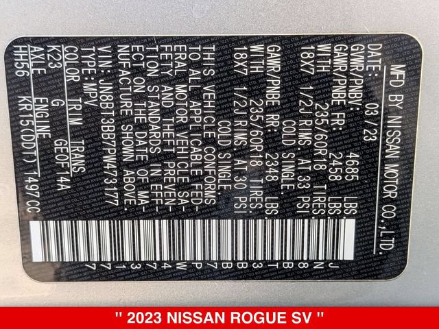 Certified 2023 Nissan Rogue SV AWD/4WD image 43