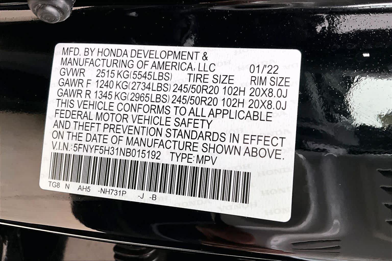 Used 2022 Honda Pilot Sport image 35