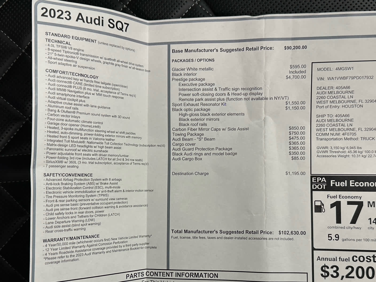 Used 2023 Audi SQ7 Prestige AWD/4WD image 46
