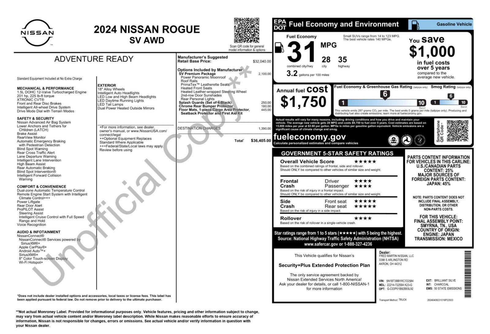 Used 2024 Nissan Rogue SV w/ SV Premium Package AWD/4WD image 50
