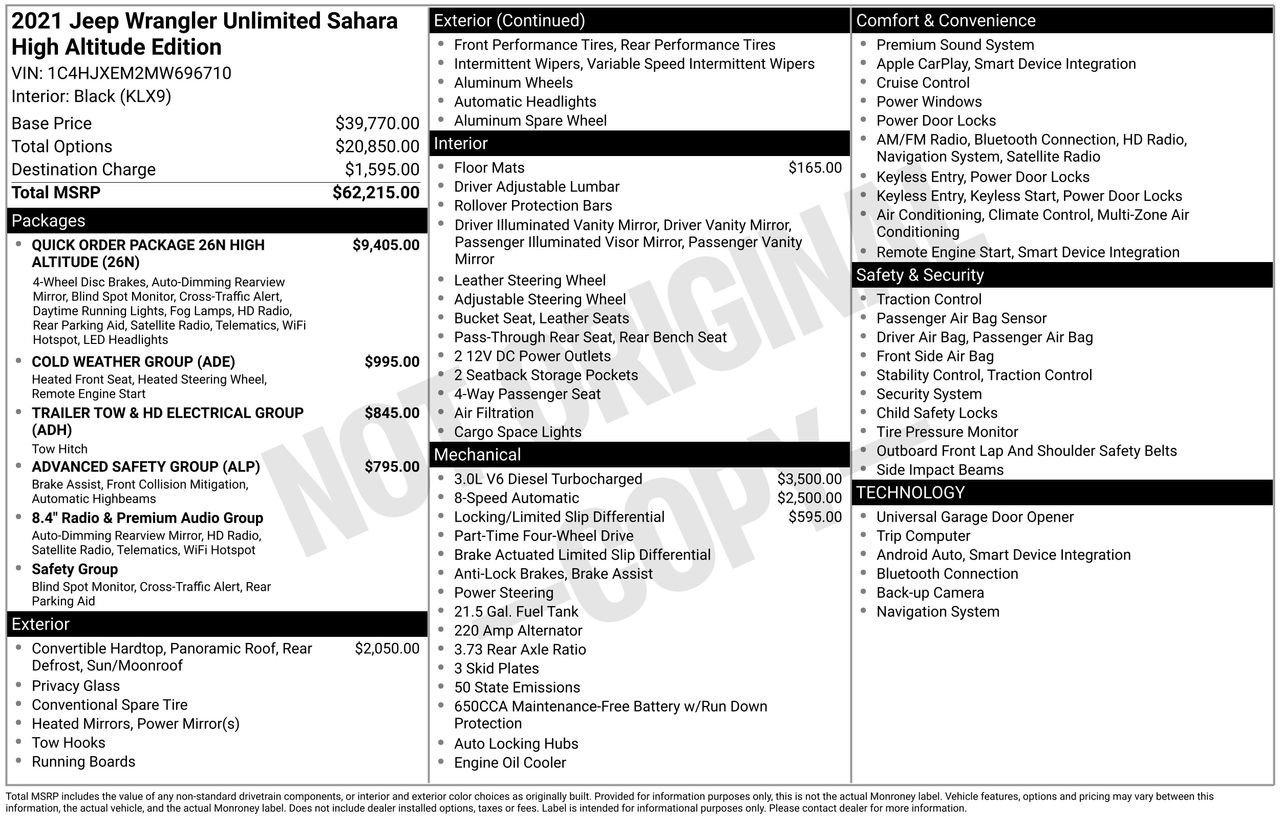 Used 2021 Jeep Wrangler Unlimited Sahara image 48