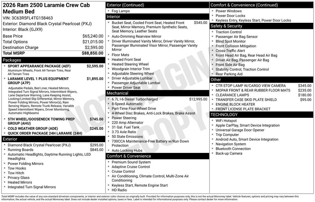 New 2026 RAM 2500 Laramie w/ Sport Appearance Package image 32