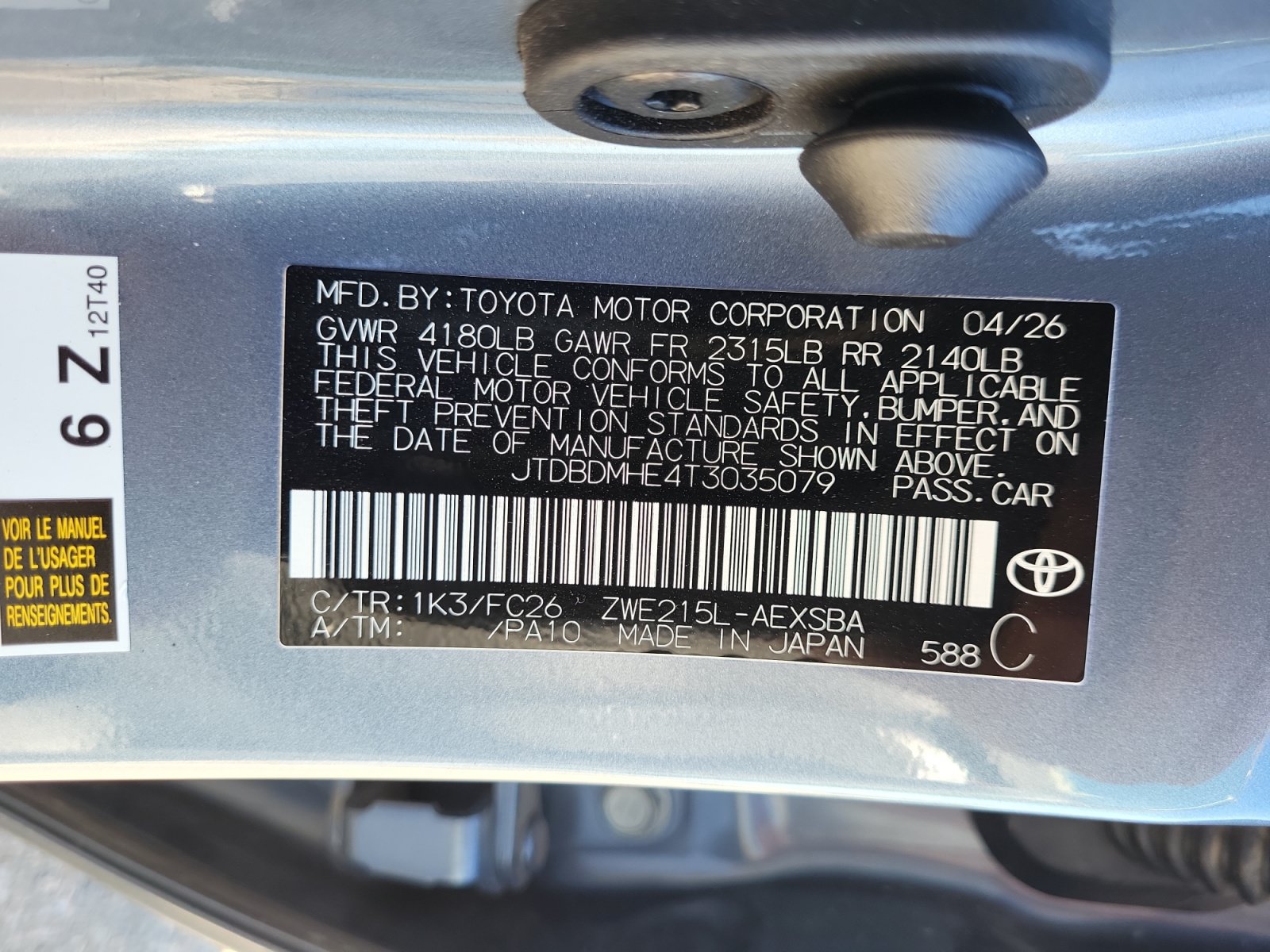 Used 2026 Toyota Corolla SE w/ SE Premium Package AWD/4WD image 28