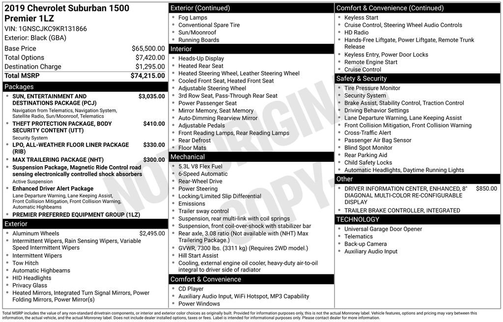Used 2019 Chevrolet Suburban Premier RWD image 4