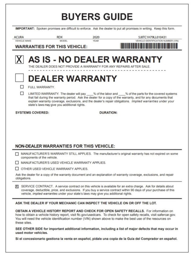 Used 2020 Acura RDX FWD w/ Advance Package image 32