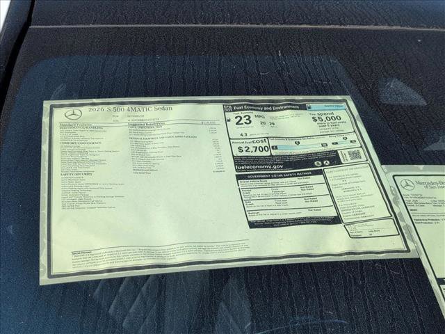New 2026 Mercedes-Benz S 500 4MATIC image 18