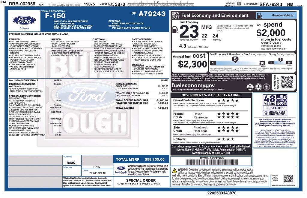 Used 2025 Ford F150 XLT w/ Equipment Group 301A Standard AWD/4WD image 54