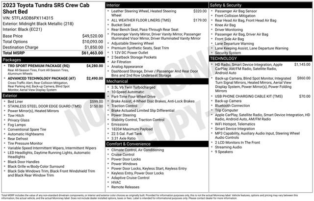 Used 2023 Toyota Tundra SR5 w/ TRD Sport Premium Package AWD/4WD image 34