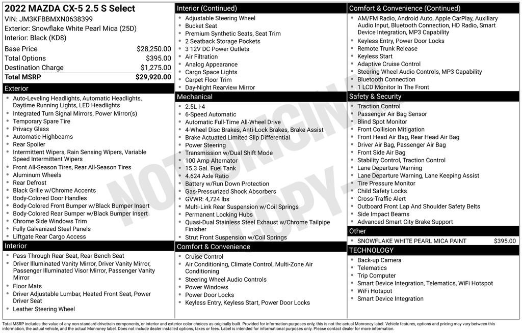 Used 2022 MAZDA CX-5 AWD 2.5 S w/ Select Package image 21