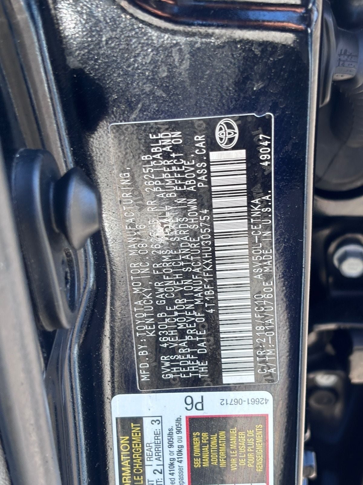 Used 2017 Toyota Camry LE FWD image 35