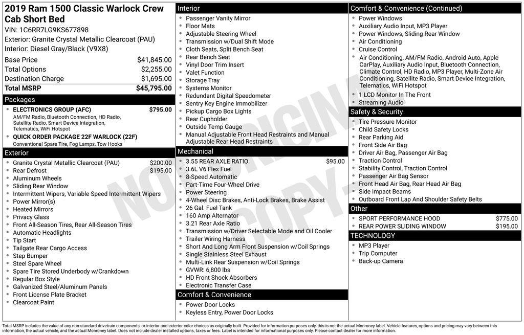 Used 2019 RAM 1500 Classic Warlock w/ Electronics Group image 6