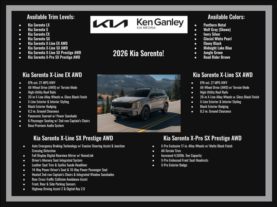 New 2026 Kia Sorento X-Line EX AWD/4WD image 29