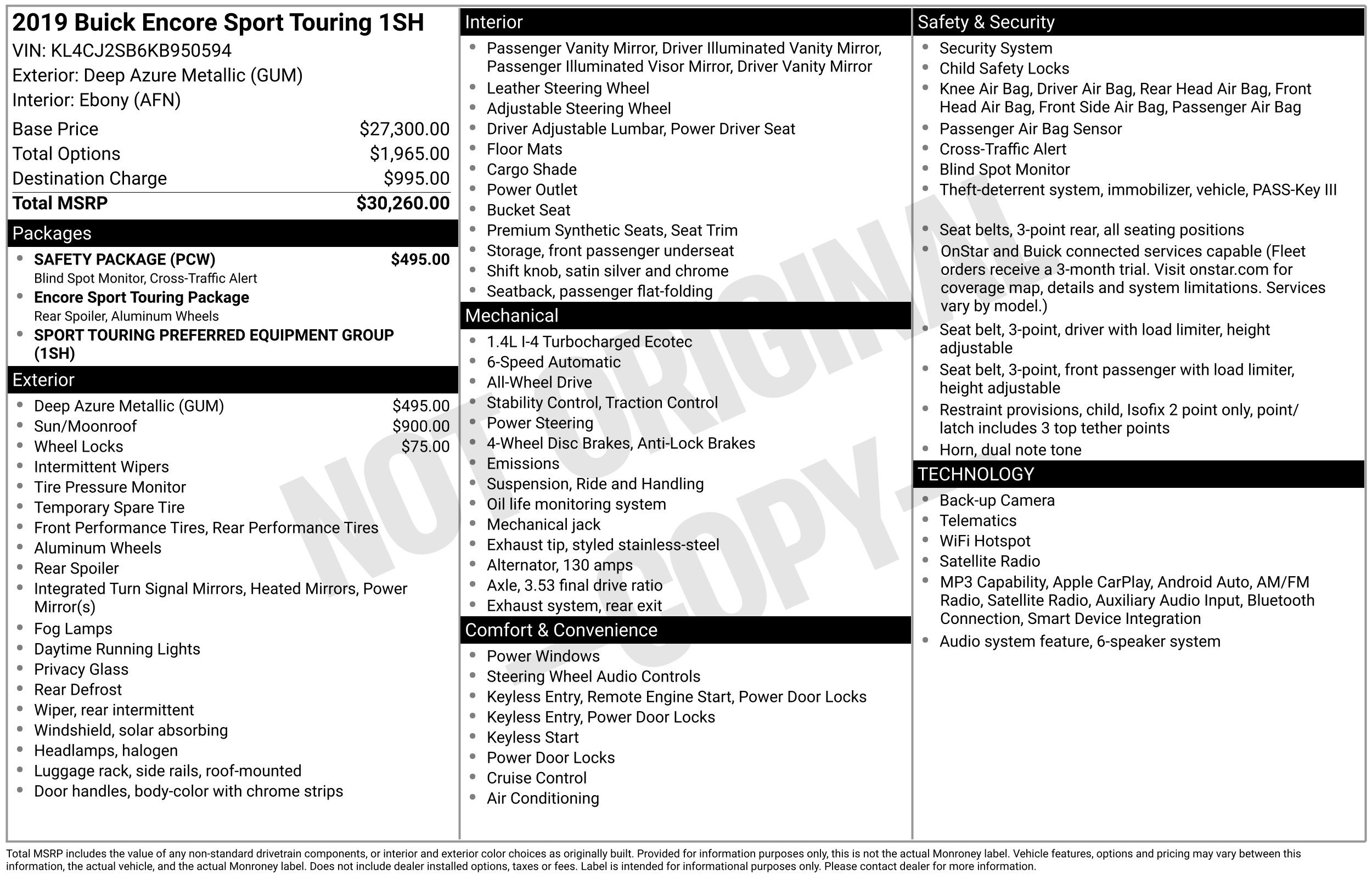Used 2019 Buick Encore Sport Touring w/ Safety Package AWD/4WD image 2