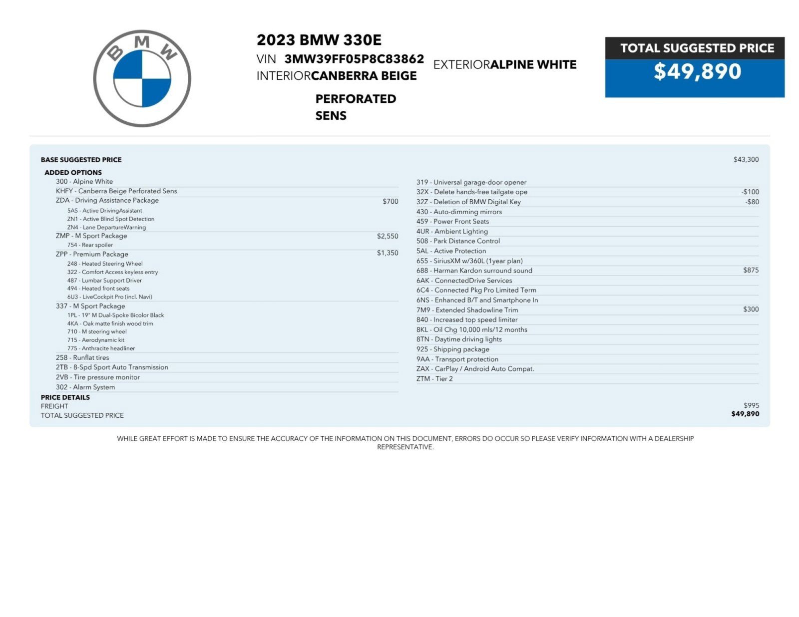 Used 2023 BMW 330e w/ M Sport Package image 2