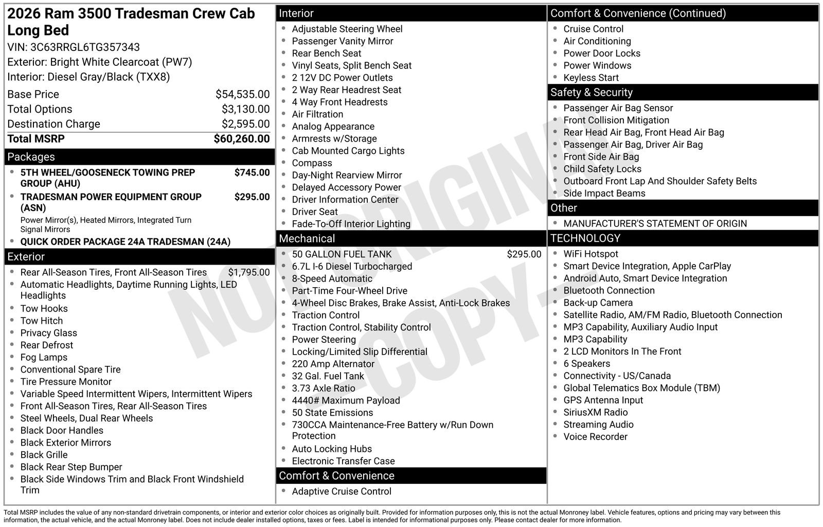 New 2026 RAM 3500 Tradesman AWD/4WD image 26