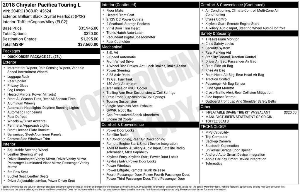Used 2018 Chrysler Pacifica Touring-L FWD image 7