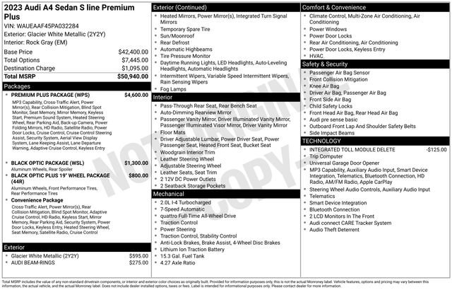 Used 2023 Audi A4 2.0T Premium Plus w/ Premium Plus Package AWD/4WD image 2