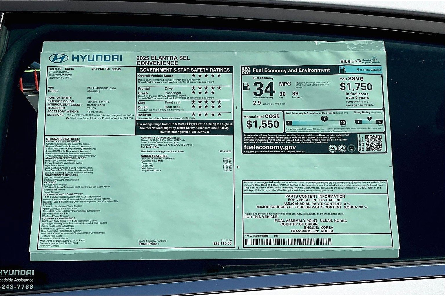 New 2025 Hyundai Elantra SEL image 14