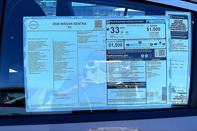 New 2026 Nissan Sentra SV w/ Floor Mat Package FWD image 12